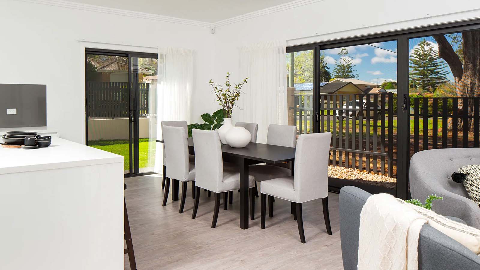 Protec security window screens installed on a home