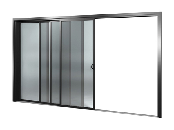 Diamond double and stacking sliding security doors