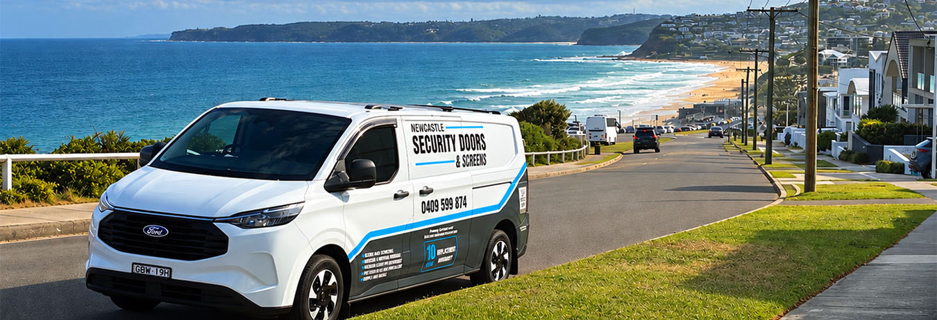Newcastle Security Doors and Screens branded van