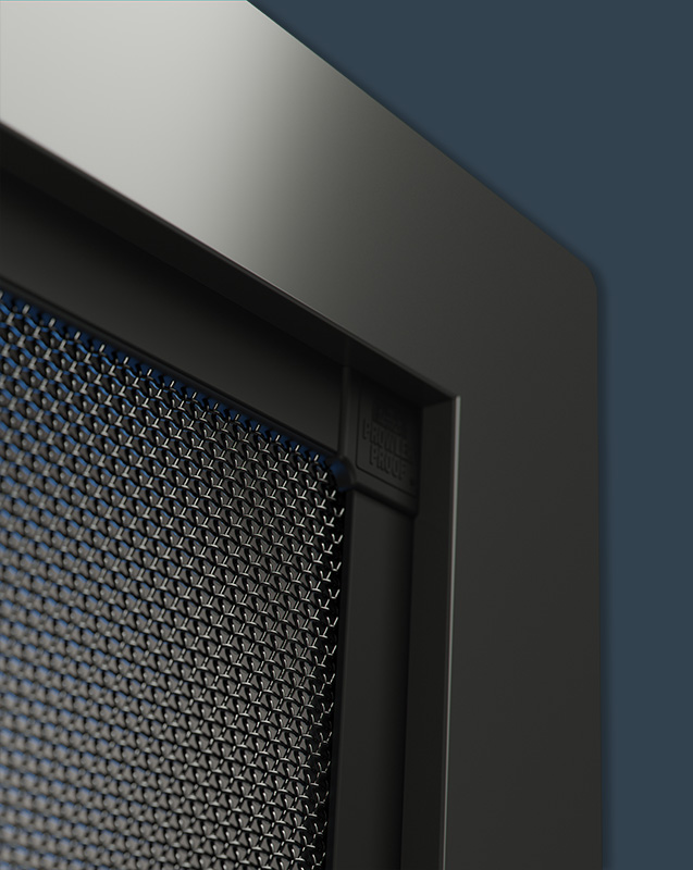 Close-up of Prowler Proof welded security screen mesh and frame